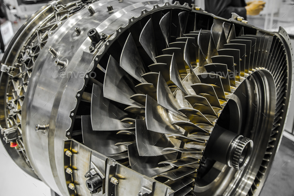 Jet Engine, Turbine blades of airplane Stock Photo by patruflo | PhotoDune